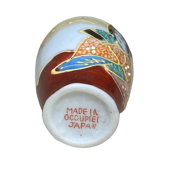 Vintage Miniature Ceramic Vase with Japanese Figure Made in Occupied Japan - Picture 6 of 6